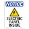 Signmission OSHA Notice, 7" Height, Electric Panel Inside Sign With Symbol, 7" X 5", Portrait OS-NS-D-57-V-11635 - alternate 1